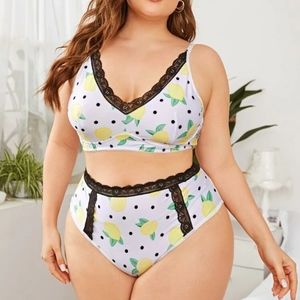 SHEIN Lemon Bralette Set